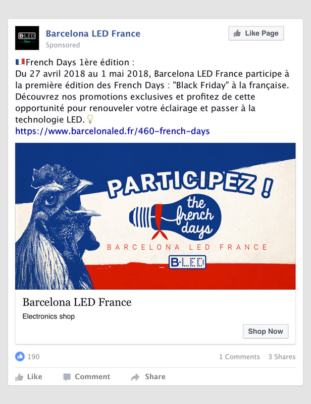 Barcelona LED Francia - French Days Mail